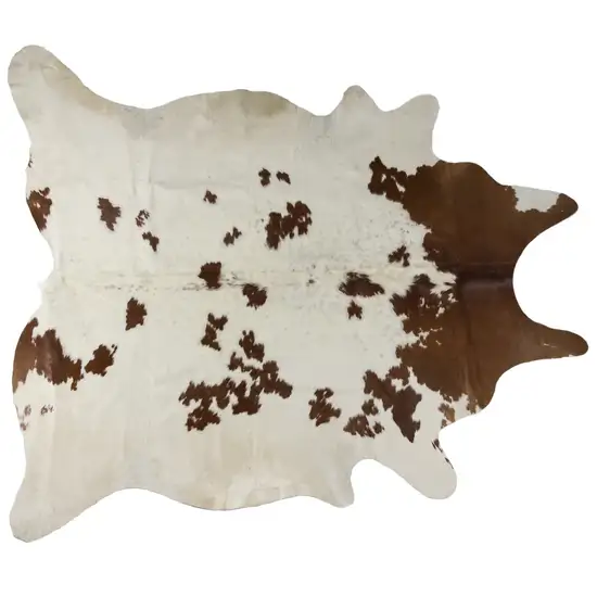 Brown and White Cowhide Hand Knotted Area Rug Photo 3