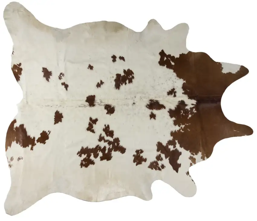 Brown and White Cowhide Hand Knotted Area Rug Photo 3