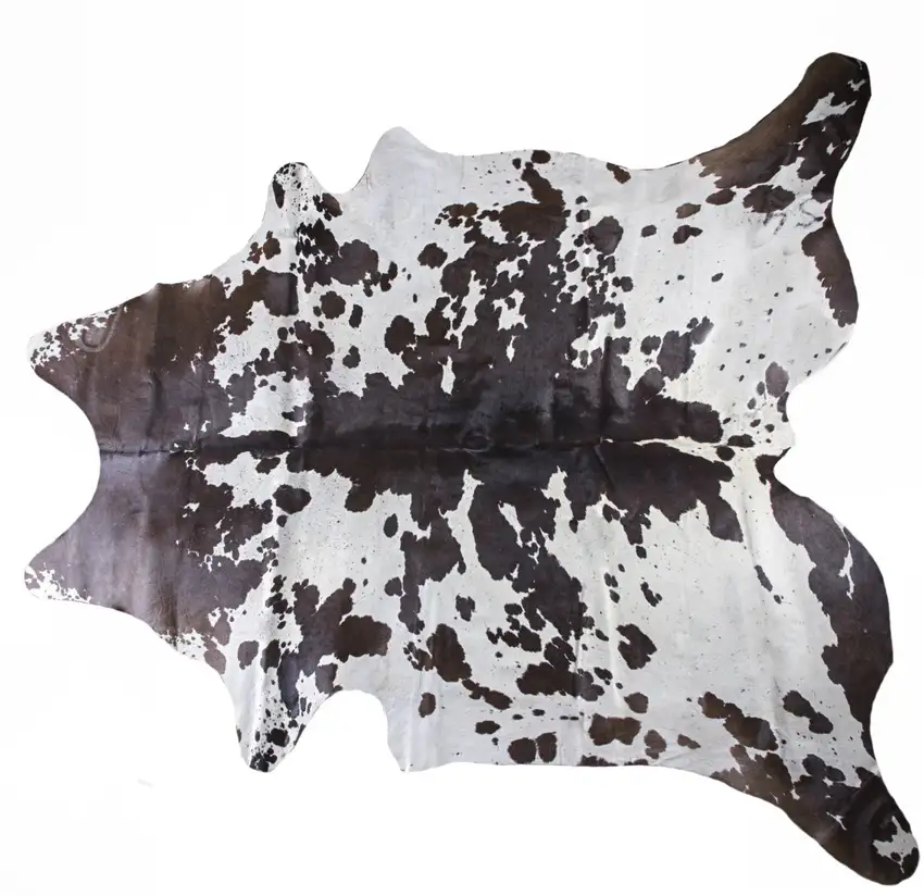 Brown and White Cowhide Hand Knotted Area Rug Photo 1