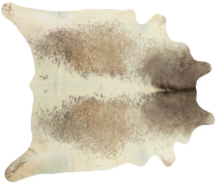 Brown and White Cowhide Hand Knotted Area Rug Photo 1