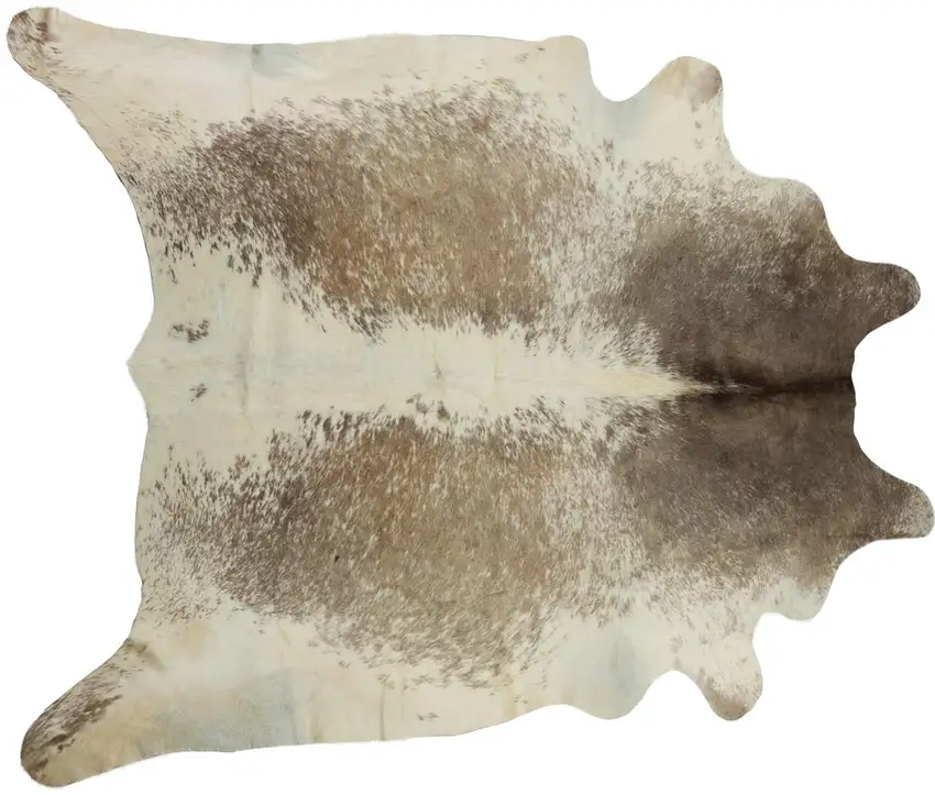 Brown and White Cowhide Hand Knotted Area Rug Photo 1
