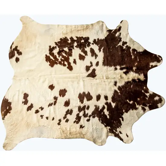 Brown and White Cowhide Hand Knotted Area Rug Photo 3