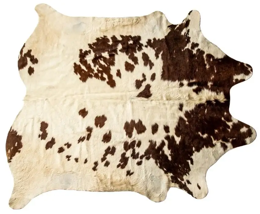 Brown and White Cowhide Hand Knotted Area Rug Photo 1