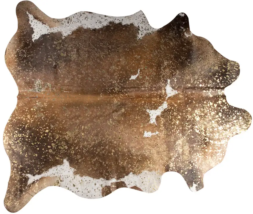 Brown and White Cowhide Hand Knotted Area Rug Photo 3