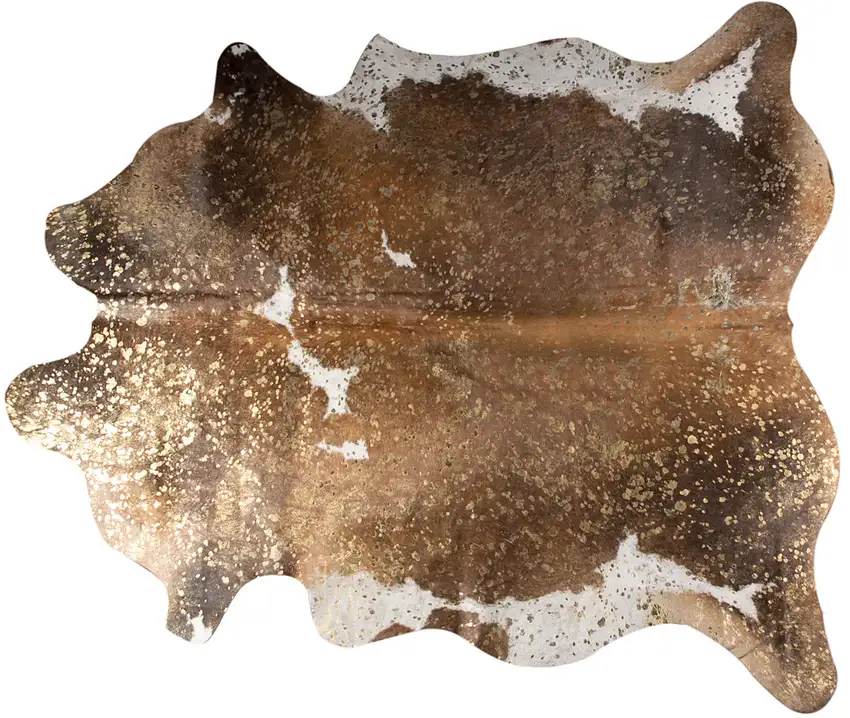 Brown and White Cowhide Hand Knotted Area Rug Photo 1