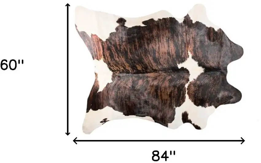 Brown and White Cowhide Hand Knotted Area Rug Photo 6