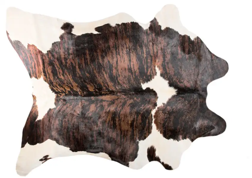 Brown and White Cowhide Hand Knotted Area Rug Photo 1