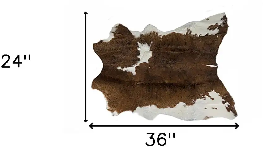 Brown and White Cowhide Hand Tufted Area Rug Photo 6