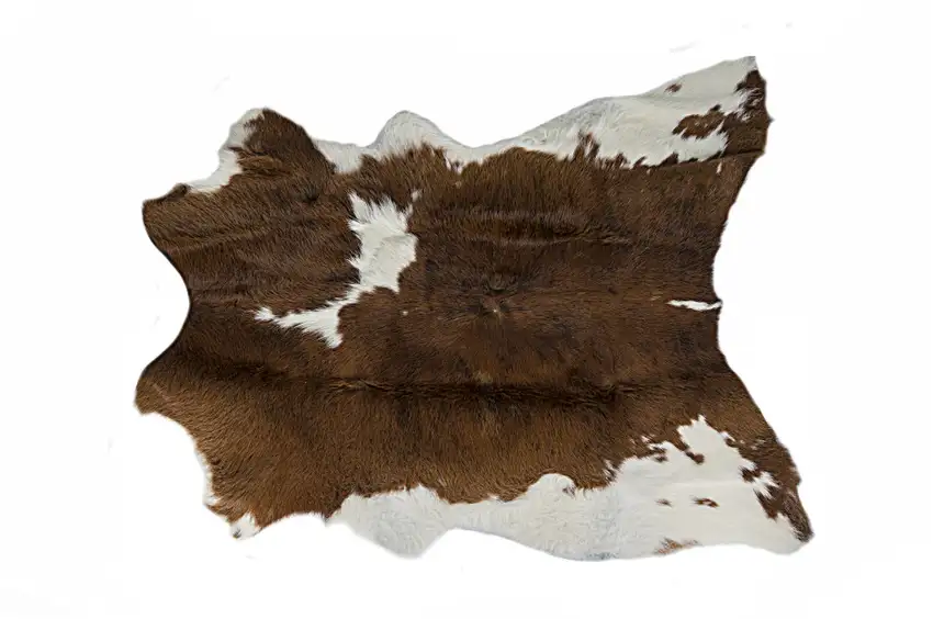 Brown and White Cowhide Hand Tufted Area Rug Photo 1