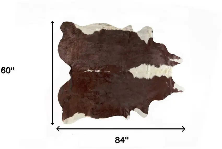 Brown and White Cowhide Handmade Area Rug Photo 6