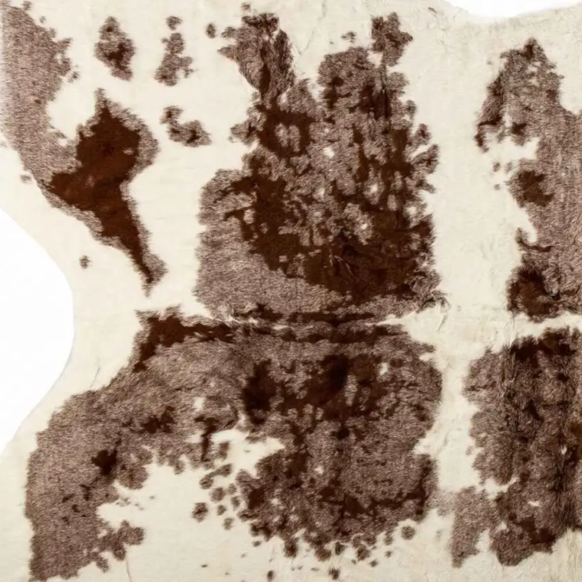 Brown And White Faux Cowhide Area Rug Photo 3