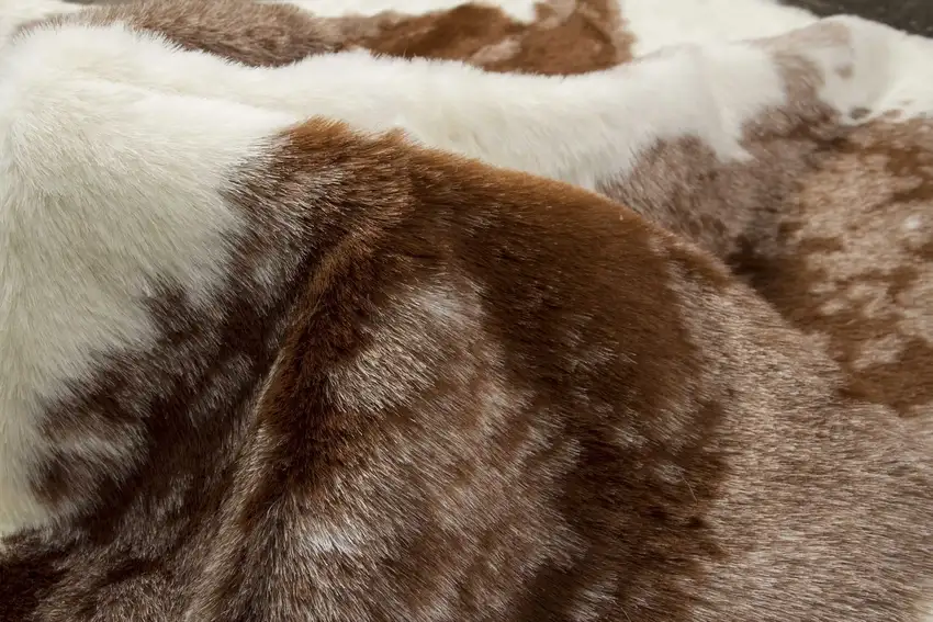 Brown and White Faux Hide Area Rug Photo 2