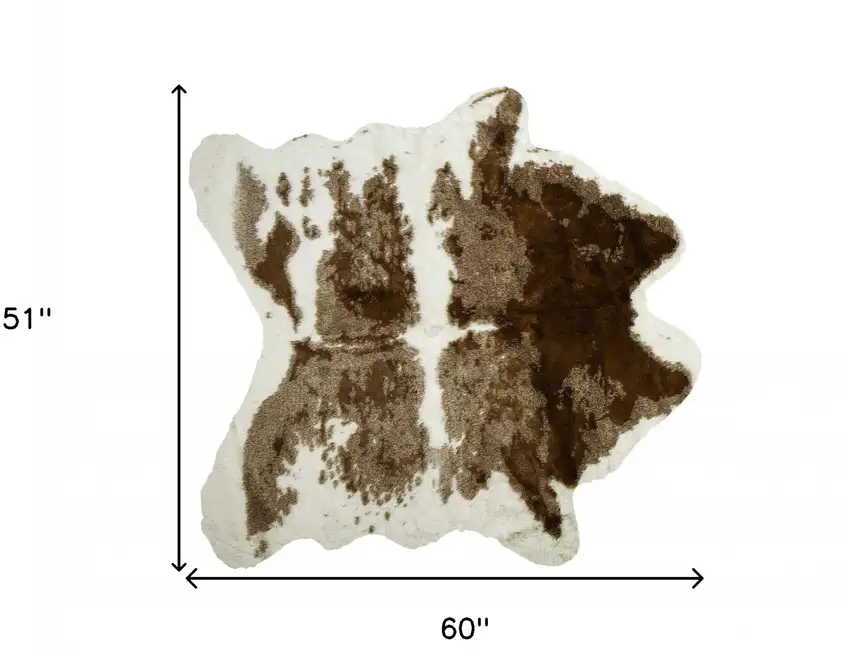 Brown And White Animal Print Area Rug Photo 3