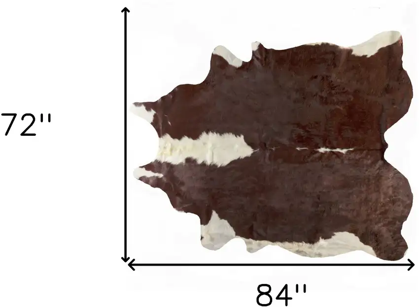 Brown And White Natural Cowhide Area Rug Photo 3