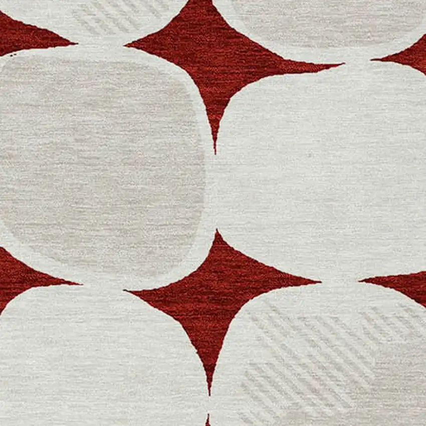 Burgundy Abstract Washable Indoor Outdoor Area Rug Photo 6