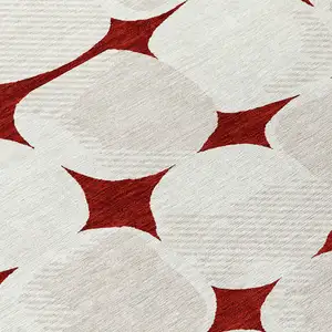 Photo of Burgundy Abstract Washable Indoor Outdoor Area Rug