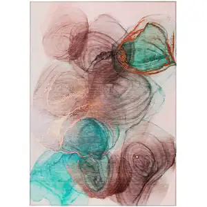 Photo of Burgundy Abstract Washable Non Skid Indoor Outdoor Area Rug