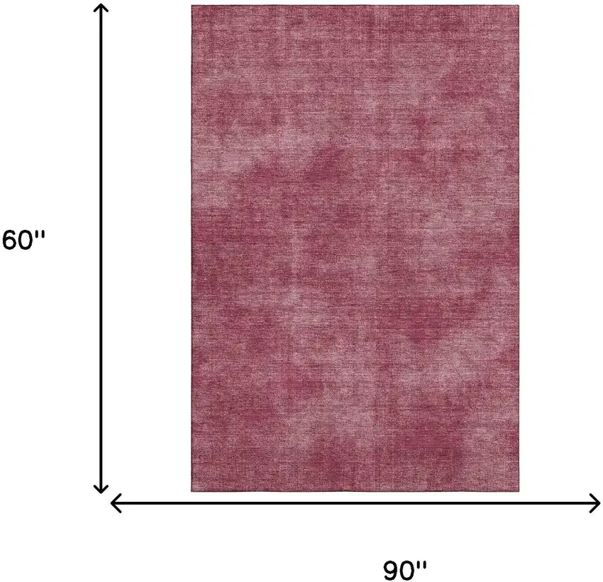 Burgundy And Blush Abstract Washable Area Rug With UV Protection Photo 7