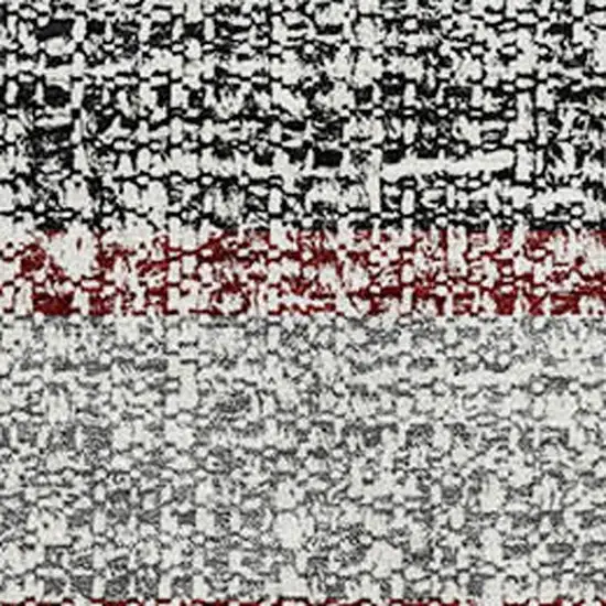 Burgundy And Gray Striped Washable Area Rug With UV Protection Photo 3