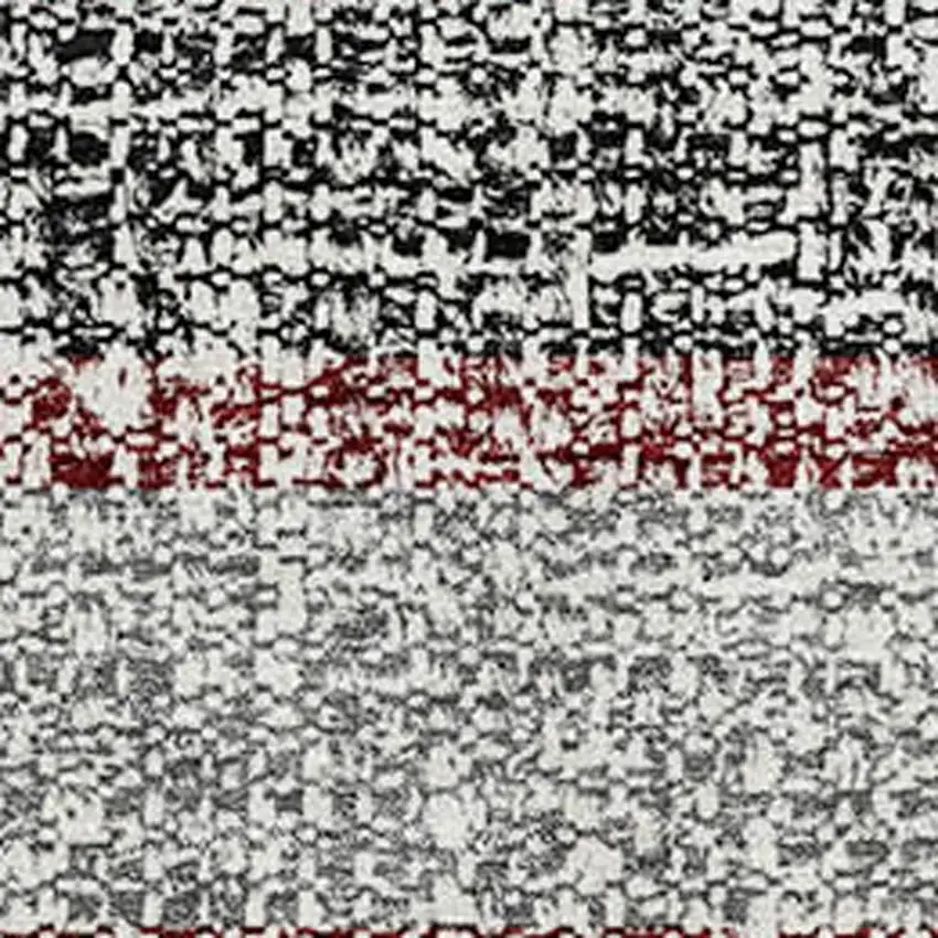 Burgundy And Gray Striped Washable Area Rug With UV Protection Photo 3