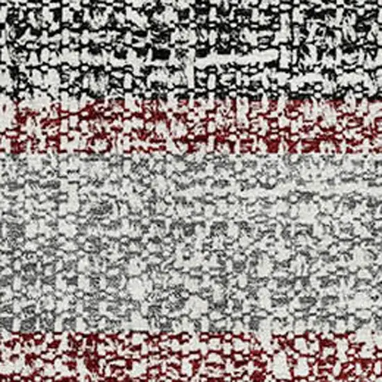 Burgundy And Gray Striped Washable Area Rug With UV Protection Photo 3