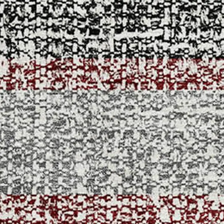 Burgundy And Gray Striped Washable Area Rug With UV Protection Photo 3