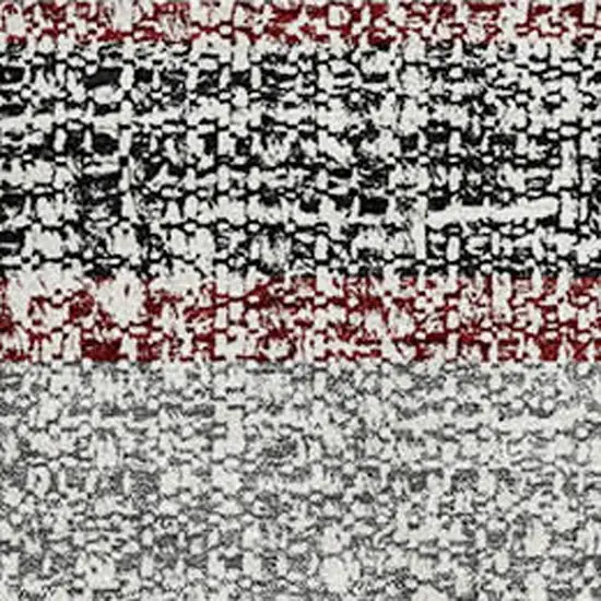 Burgundy And Gray Striped Washable Area Rug With UV Protection Photo 3