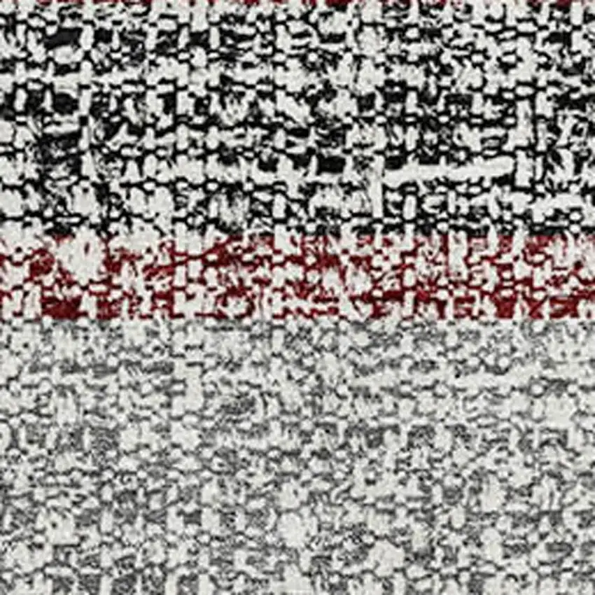 Burgundy And Gray Striped Washable Area Rug With UV Protection Photo 3