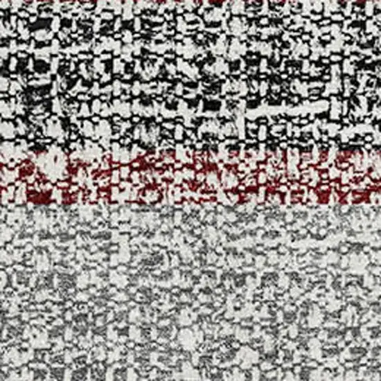 Burgundy And Gray Striped Washable Area Rug With UV Protection Photo 3