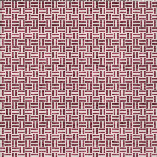 Burgundy And Ivory Geometric Washable Indoor Outdoor Area Rug Photo 8