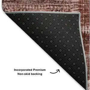 Photo of Burgundy And Ivory Patchwork Washable Area Rug With UV Protection