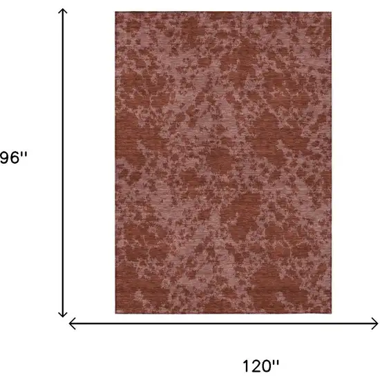 Burgundy And Red Abstract Washable Indoor Outdoor Area Rug Photo 5