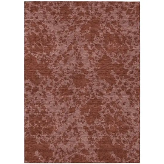 Burgundy And Red Abstract Washable Indoor Outdoor Area Rug Photo 1