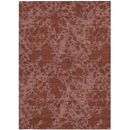 Burgundy And Red Abstract Washable Indoor Outdoor Area Rug Photo 2