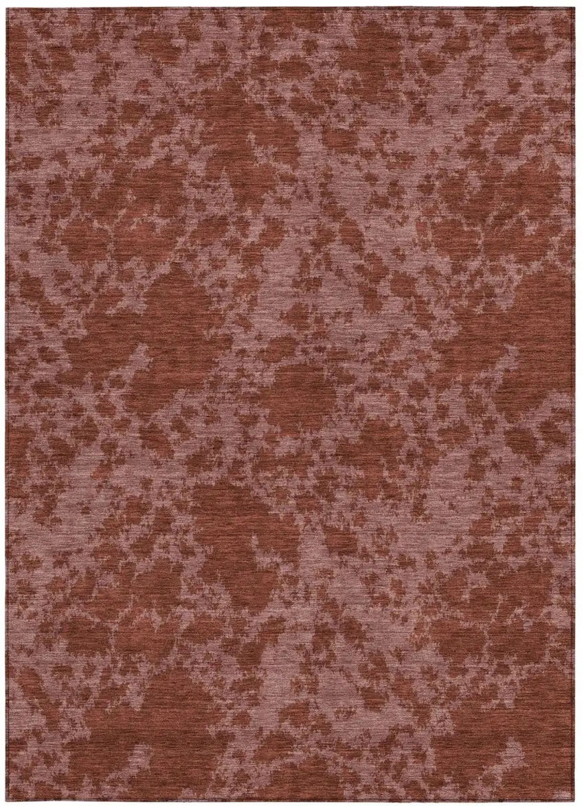 Burgundy And Red Abstract Washable Indoor Outdoor Area Rug Photo 2