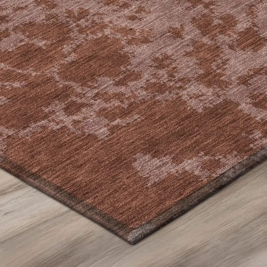 Burgundy And Red Abstract Washable Indoor Outdoor Area Rug Photo 3