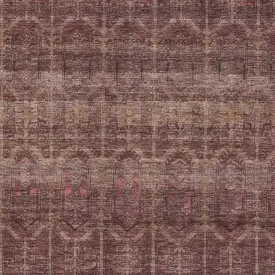 Burgundy And Red Tribal Washable Indoor Outdoor Area Rug Photo 3
