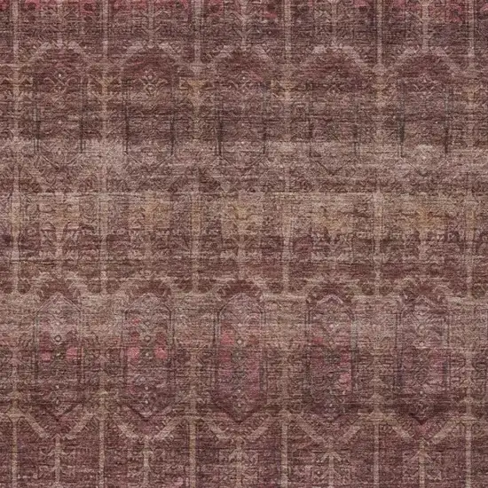 Burgundy And Red Tribal Washable Indoor Outdoor Area Rug Photo 3