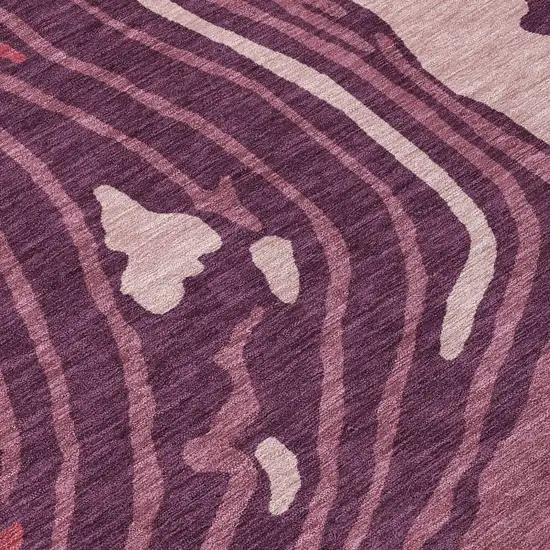 Burgundy Brick Red And Ivory Abstract Washable Indoor Outdoor Area Rug Photo 5