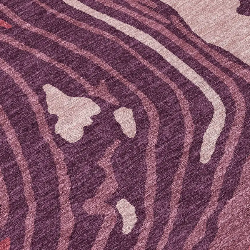 Burgundy Brick Red And Ivory Abstract Washable Indoor Outdoor Area Rug Photo 5