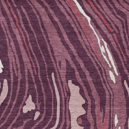 Burgundy Brick Red And Ivory Abstract Washable Indoor Outdoor Area Rug Photo 6