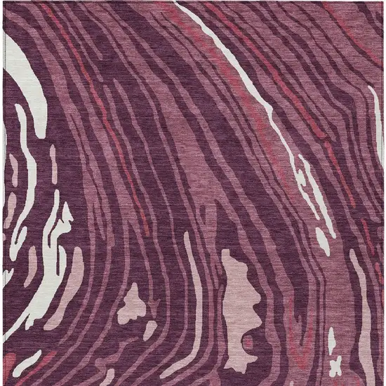 Burgundy Brick Red And Ivory Abstract Washable Indoor Outdoor Area Rug Photo 7