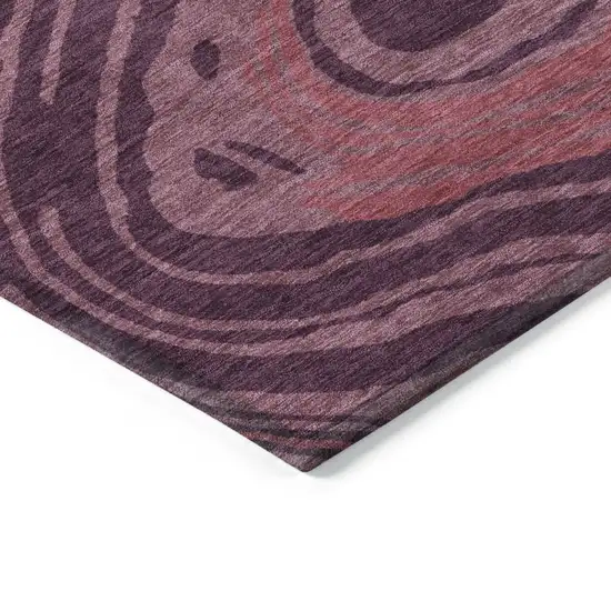 Burgundy Brick Red And Ivory Abstract Washable Indoor Outdoor Area Rug Photo 4