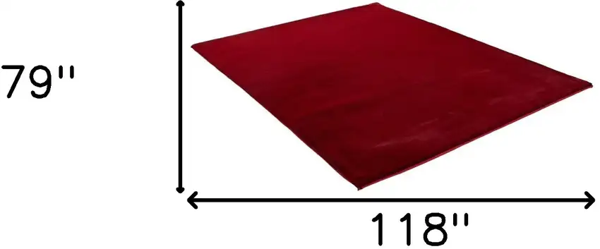 Burgundy Faux Fur Shag Non Skid Area Rug Photo 3