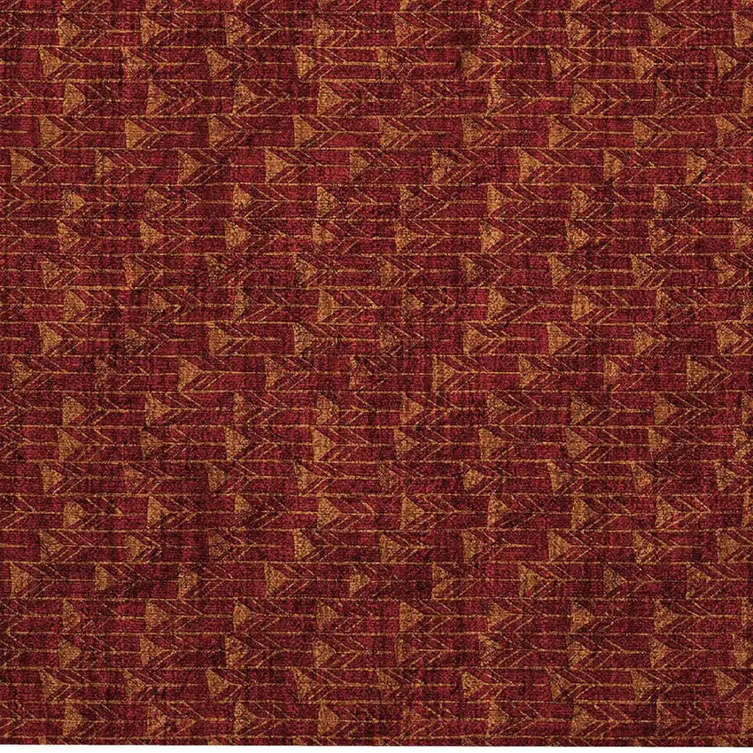 Burgundy Geometric Washable Non Skid Indoor Outdoor Area Rug Photo 6