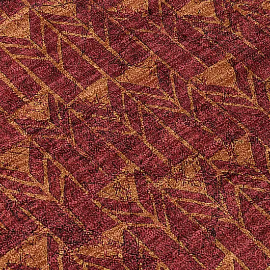 Burgundy Geometric Washable Non Skid Indoor Outdoor Area Rug Photo 8