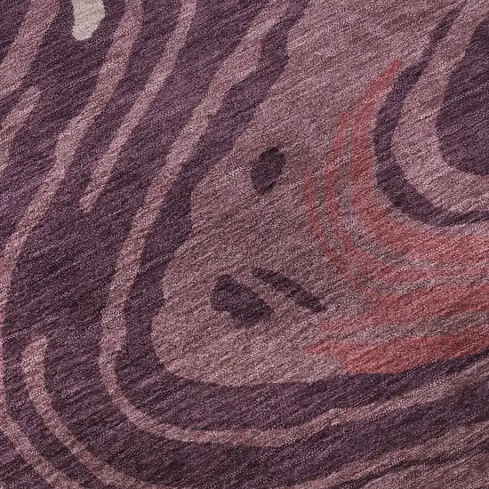 Burgundy Ivory And Blush Abstract Washable Area Rug With UV Protection Photo 1