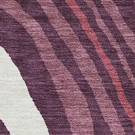 Burgundy Ivory And Blush Abstract Washable Area Rug With UV Protection Photo 3
