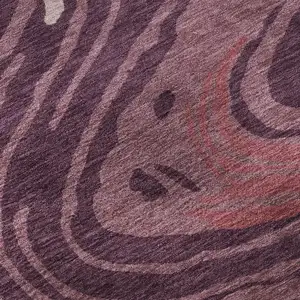 Photo of Burgundy Ivory And Blush Abstract Washable Area Rug With UV Protection