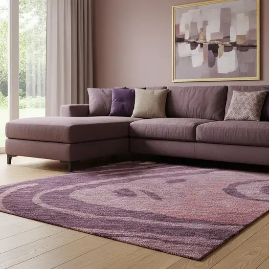 Burgundy Ivory And Blush Abstract Washable Area Rug With UV Protection Photo 2